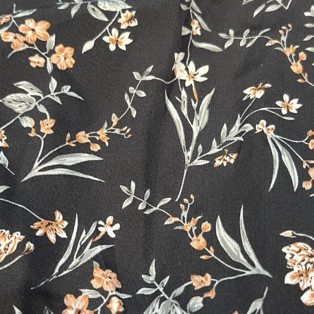 Unique Vintage Black Floral Open Front Tie Fit And Flare Dress Women Size XS/2 - Picture 6 of 14